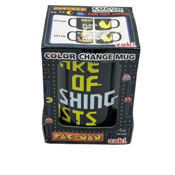 Pac-Man Color Changing Coffee Mug Cup Collectible Black - NEW - Picture 7 of 7